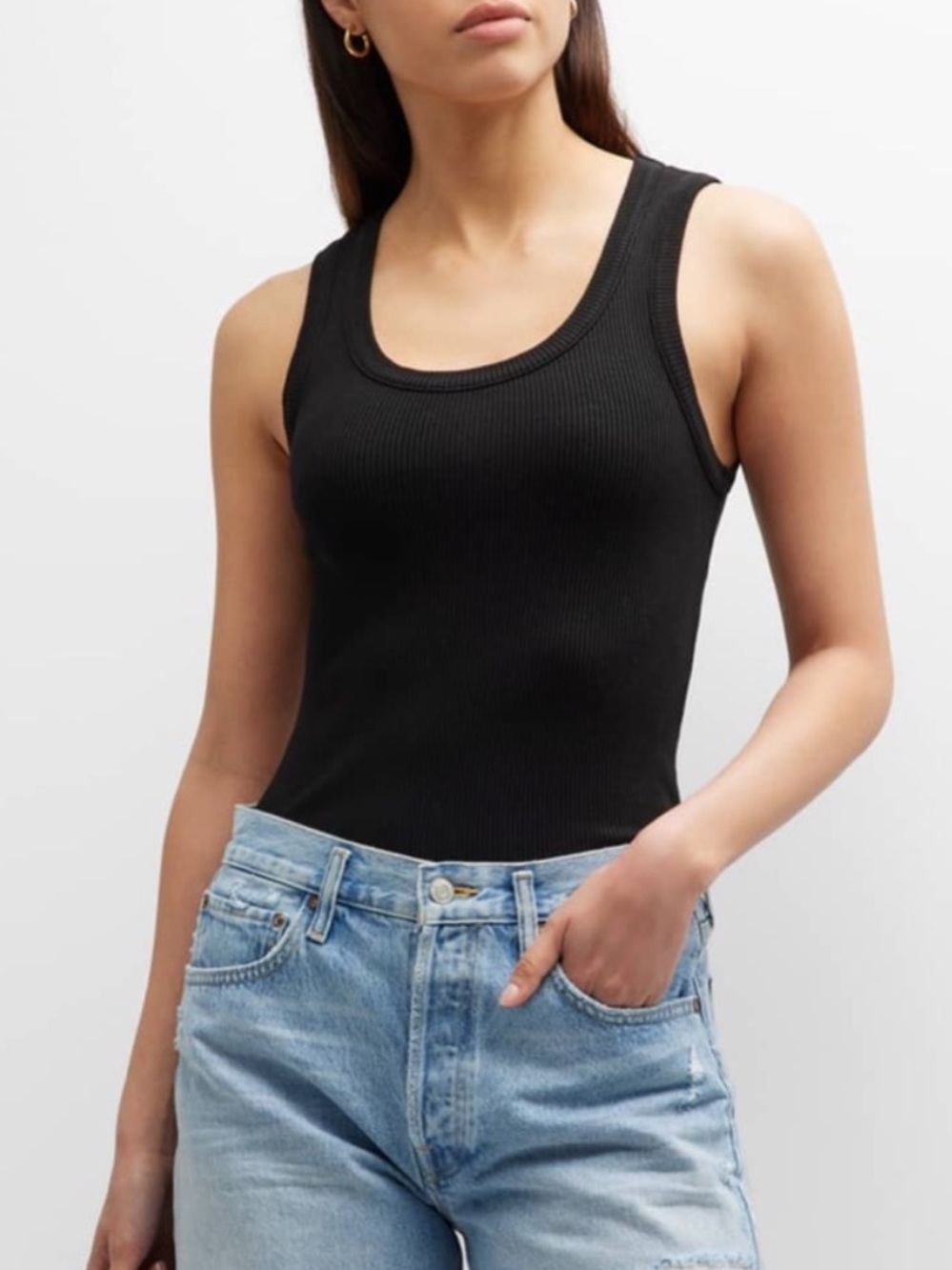 AGOLDE Poppy Ribbed Scoop Tank Top XS